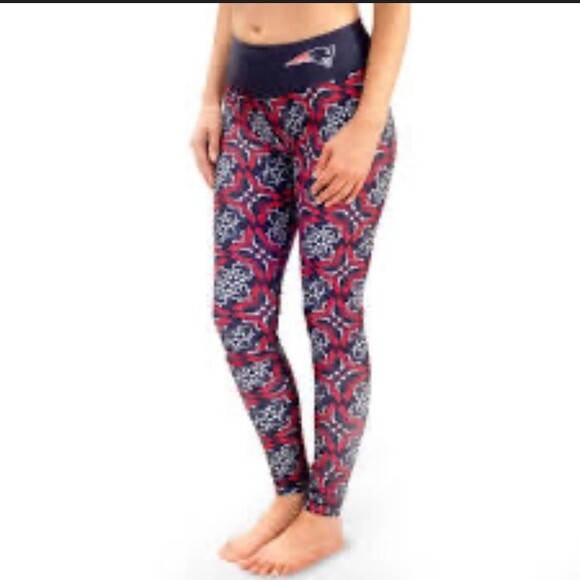 NFL NEW ENGLAND PATRIOTS Women’s Blue Red Leggings - Picture 2 of 7